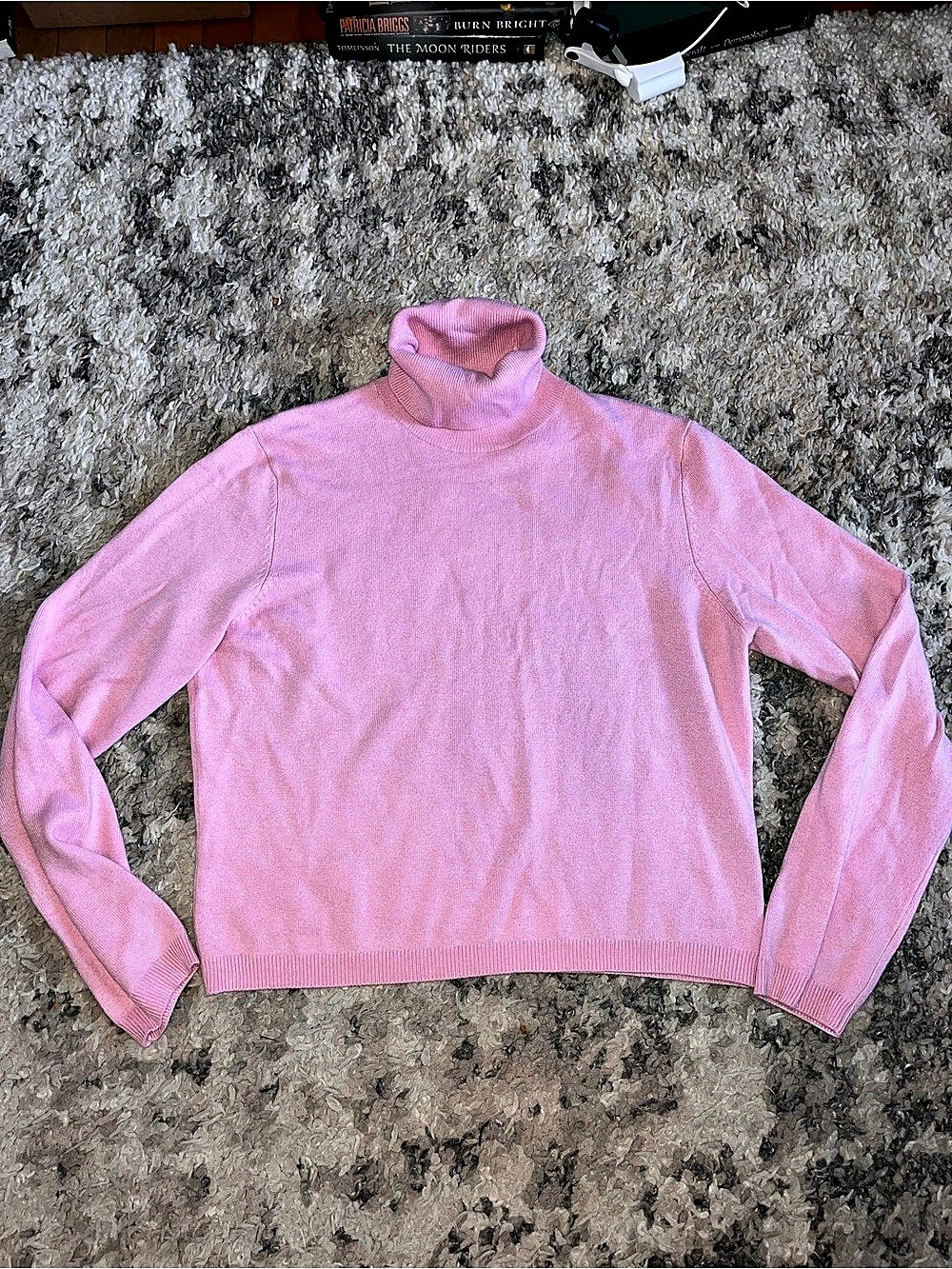 Silk and cashmere Moda International Pink Turtleneck Sweater